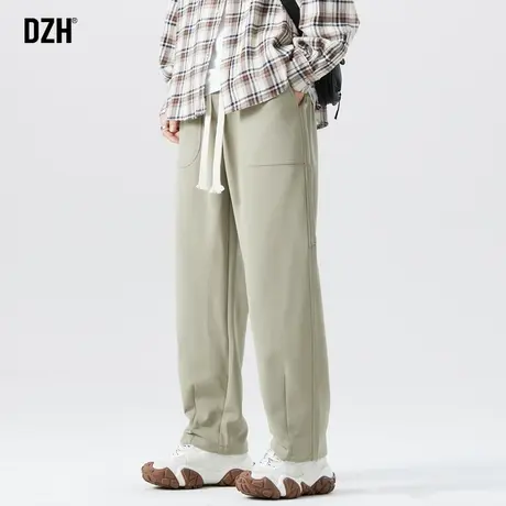 男生卡其色裤子男款美式高街2023新款秋季休闲裤直筒宽松垂感男裤商品大图