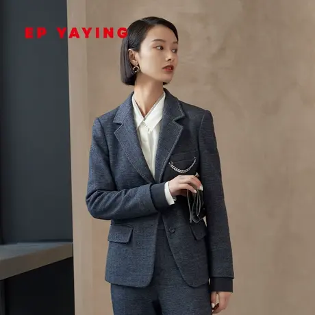 EP YAYING雅莹西装 通勤绵羊毛人字纹西装外套 商场同款1117A商品大图
