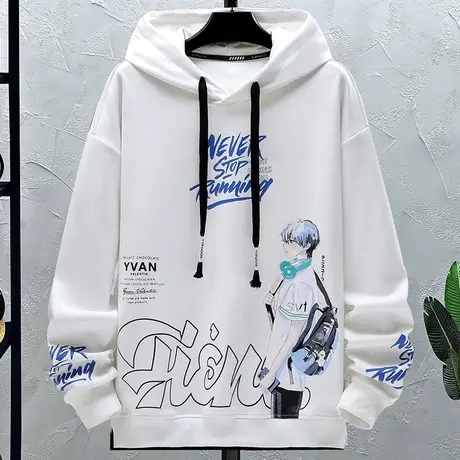 春秋季加绒卫衣13岁男孩套头15青少年初中学生12潮流帅气大童男装商品大图