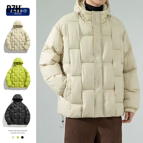 男士设计感棉服男款冬季杏色外套男冬款新款情侣连帽加厚保暖棉衣商品大图