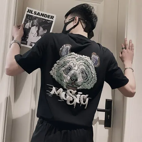 短袖t恤男夏季新款ins原宿百搭上衣设计感小众潮流青年潮牌体恤图片