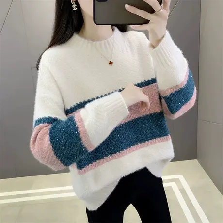 毛衣女款2023新款秋冬爆款洋气时尚慵懒风打底衫今年流行漂亮上衣商品大图