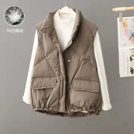 秋冬新款女士羽绒背心2023年秋冬韩版立领白鸭绒加厚马甲外套坎肩图片