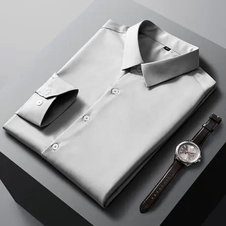 冰丝衬衫男长袖春季商务正装高级感免烫抗皱男士衬衣春秋2025新款图片