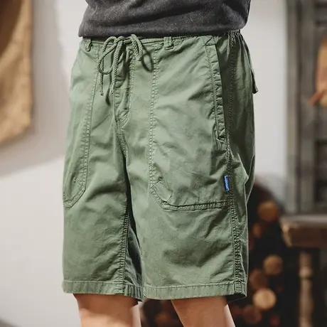 百搭薄款男士复古宽松多口袋休闲短裤时尚潮流大码美式直筒工装裤商品大图