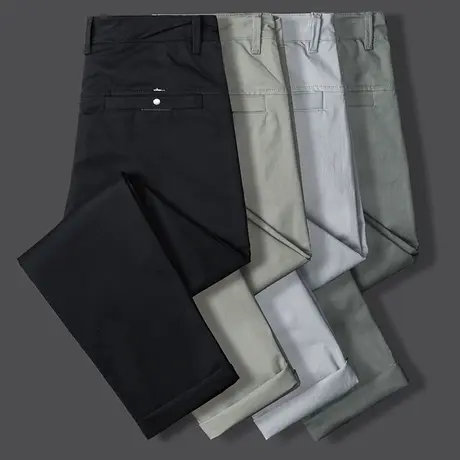 男装纯棉九分休闲裤男士工作裤夏季薄款西装男裤子西裤春秋款秋季商品大图