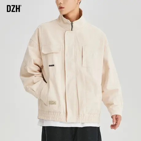 男士米色工装夹克外套男痞帅高级感男装秋款2024新款衣服上衣男款商品大图