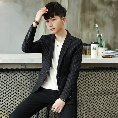 小西装男上衣单件2021新款帅气休闲西服套装韩版修身男士春装外套商品大图