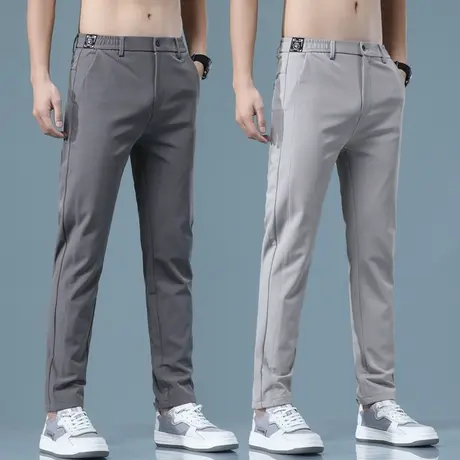 夏季高端弹力休闲长裤男士直筒宽松2023秋款男装西服西裤商务正装图片