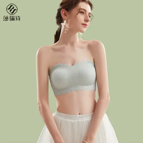 无肩带内衣女蕾丝防滑夏季薄款小胸聚拢隐形抹胸防走光裹胸文胸罩商品大图