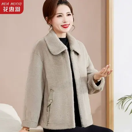 妈妈洋气高贵水貂绒外套中年女装秋冬装新款中老年人冬季貂绒大衣商品大图