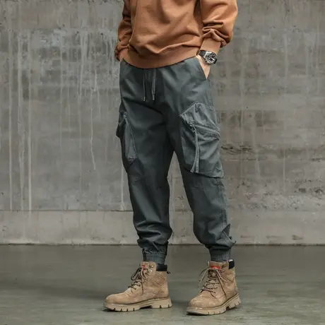 宽松潮流束脚裤子男款大码百搭时尚男装裤子纯棉工装裤男休闲男装商品大图