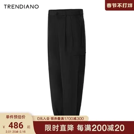 TRENDIANO工装风宽松休闲裤2024年春季新款百搭束脚裤时尚运动男图片