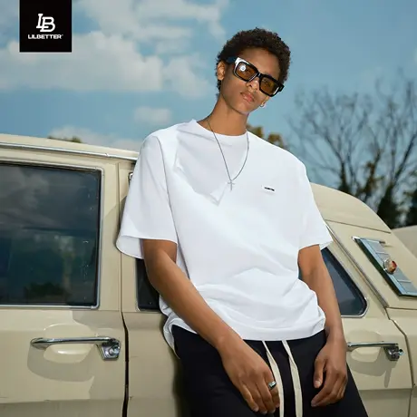 Lilbetter冰丝凉感短袖t恤男潮牌宽松体恤上衣男装夏季半袖衣服LB商品大图