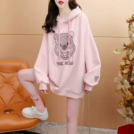 韩版卡通连帽卫衣女2023新款春季时尚洋气减龄宽松设计感上衣外套商品大图
