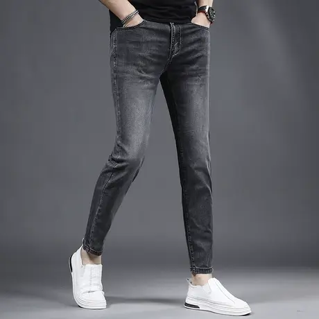 夏季冰丝九分牛仔裤男修身小脚薄款2023新款弹力百搭休闲男士裤子商品大图