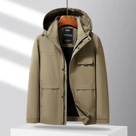 男装开衫夹克上衣宽松保暖风衣春秋款运动服防风户外登山服外套商品大图