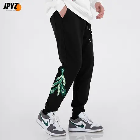 加绒加厚保暖刺绣中国风卫裤男士休闲长裤秋冬季外穿束脚运动棉裤商品大图