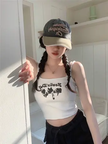 设计感吊带背心女2025夏季新款法式甜辣风性感内搭小众短款上衣图片