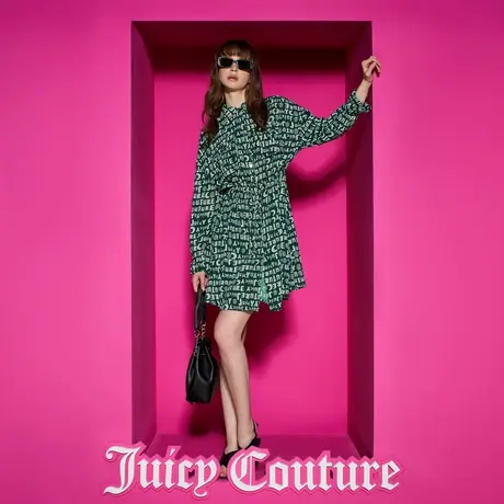 Juicy Couture橘滋23新款逆光森林logo印花连衣裙图片