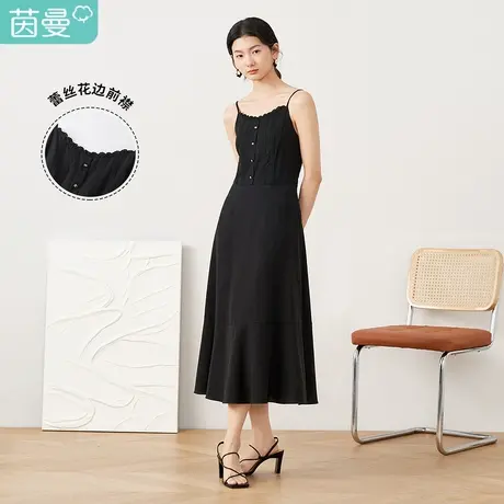 【商场同款】茵曼吊带连衣裙女2023春季新款修身百搭内搭法式气质图片
