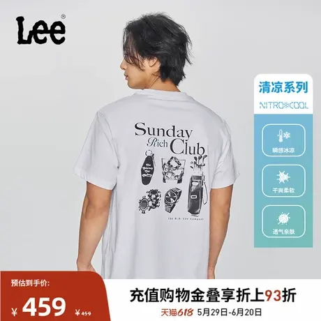 Lee商场同款25春夏新品舒适版圆领印花男凉感短袖T恤LMT010041200商品大图