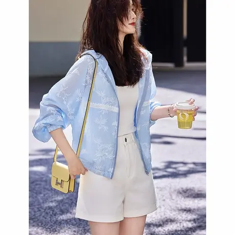 时尚气质外套2025年夏季新款女休闲慵懒连帽百搭通勤薄款上衣图片