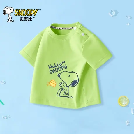 史努比男童短袖t恤薄款纯棉半袖上衣2025夏季新款男宝宝婴儿夏装图片