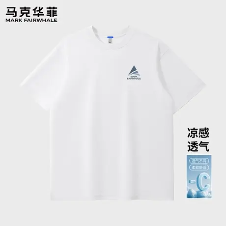 马克华菲短袖T恤男夏季2025新款透气宽松半袖休闲复古圆领上衣薄X商品大图