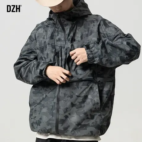 男士工装迷彩外套男春秋款潮高级感户外防风冲锋衣2023新款夹克衫商品大图