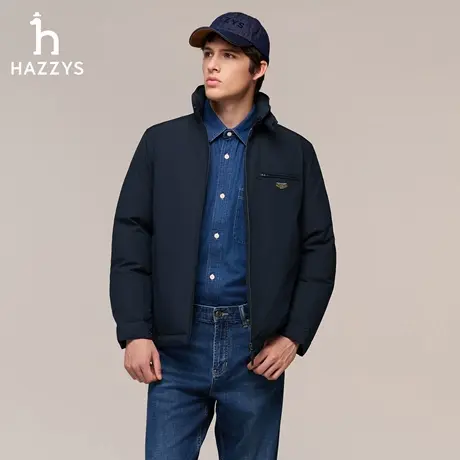 【秋季甄选】Hazzys哈吉斯男士翻领底特律工装羽绒服宽松时尚外套商品大图