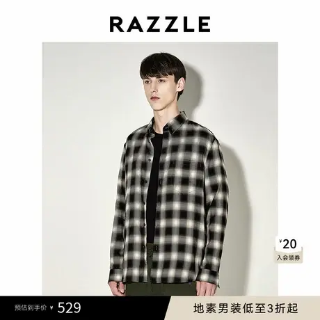 RAZZLE 地素男装长袖衬衫冬季黑色长袖衬衫商品大图