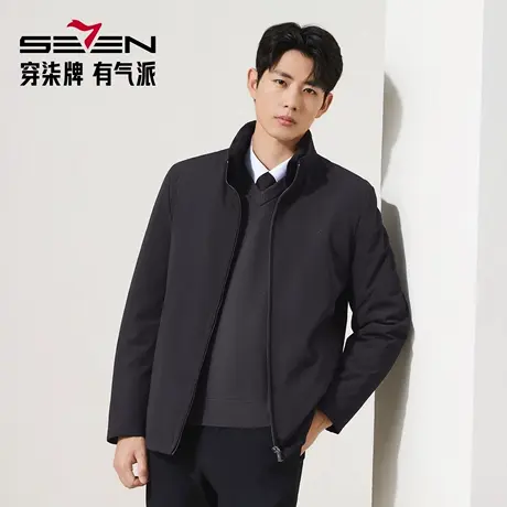 柒牌新款男士商务行政夹克外套时尚百搭休闲立领夹克尼克服外套图片