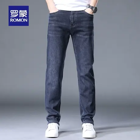 【官方正品】罗蒙男士商务休闲牛仔裤春季新款简约百搭直筒长裤男图片