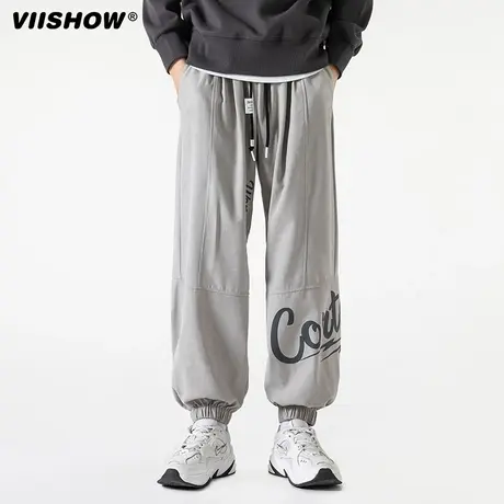VIISHOW美式复古休闲长裤男士春秋季潮牌束脚宽松工装男卫裤子冬商品大图