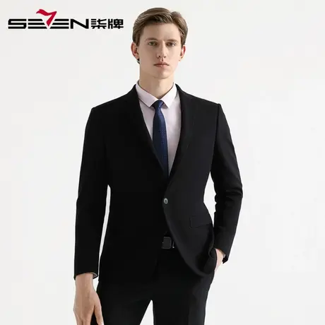 柒牌男装21秋冬新款时尚修身青年西装男士商务休闲抗皱婚庆单西服图片