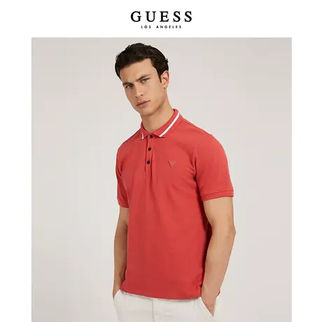 GUESS 男士时尚修身POLO衫多巴胺穿搭纯色百搭T恤M2RP60K7O61商品大图