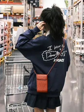 黑色加绒加厚美式卫衣外套女秋季2024新款宽松慵懒风港味chic上衣图片