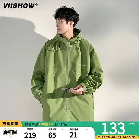 VIISHOW外套男款春秋潮牌防风冲锋夹克痞帅夹克春秋季美式户外机商品大图