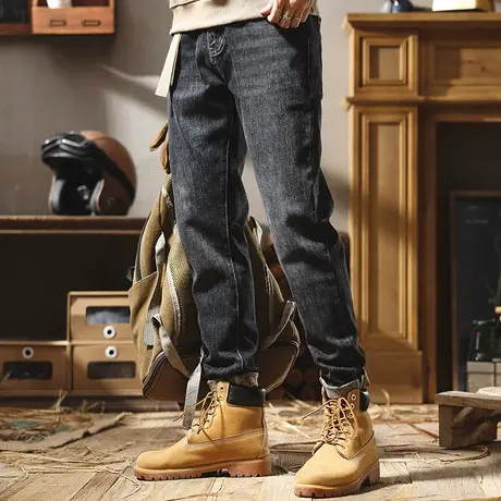 牛仔裤子男士2022冬季时尚轻商务直筒百搭休闲长裤外穿直筒牛仔裤商品大图