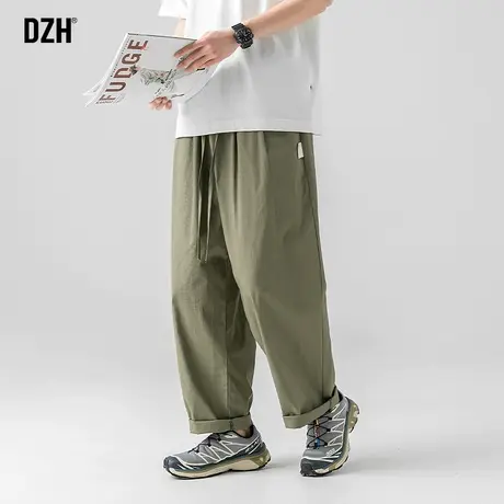 青少年军绿色工装裤子男韩版潮流秋季休闲裤2023年新款高街直筒裤商品大图