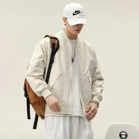 休闲潮流男士外套百搭保暖工装男外套宽松防风秋冬户外夹克休闲男图片