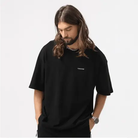 Ohlyah美式潮流简单印花短袖男女同款重磅纯棉夏季青少年大码半袖图片