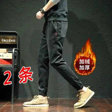 棉裤子男秋冬季冬裤冬装2019年新款加绒裤男士休闲裤加厚保暖外穿商品大图