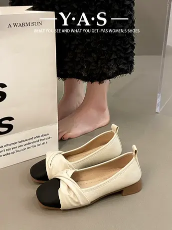 单鞋女2024新款春季平底晚晚风温柔玛丽珍女鞋小香风浅口奶奶瓢鞋商品大图