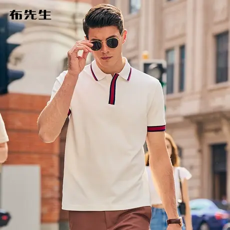 MrBu布先生条纹商务翻领polo衫2023春夏新品吸湿排汗男T恤AT12079商品大图