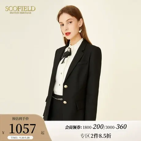 【含羊毛】Scofield女装英伦风通勤修身商务西装外套西服商场同款商品大图