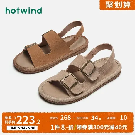 热风2023年夏季新款女士复古时装凉鞋软底舒适休闲沙滩凉鞋外穿女图片