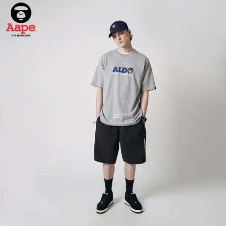 Aape旗舰店男装春夏猿颜徽章字母印花薄款简约休闲短裤6947XXK商品大图