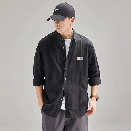 Modi Nick/摩帝尼克男士潮流休闲衬衫高档宽松长袖衬衣刺绣外套图片